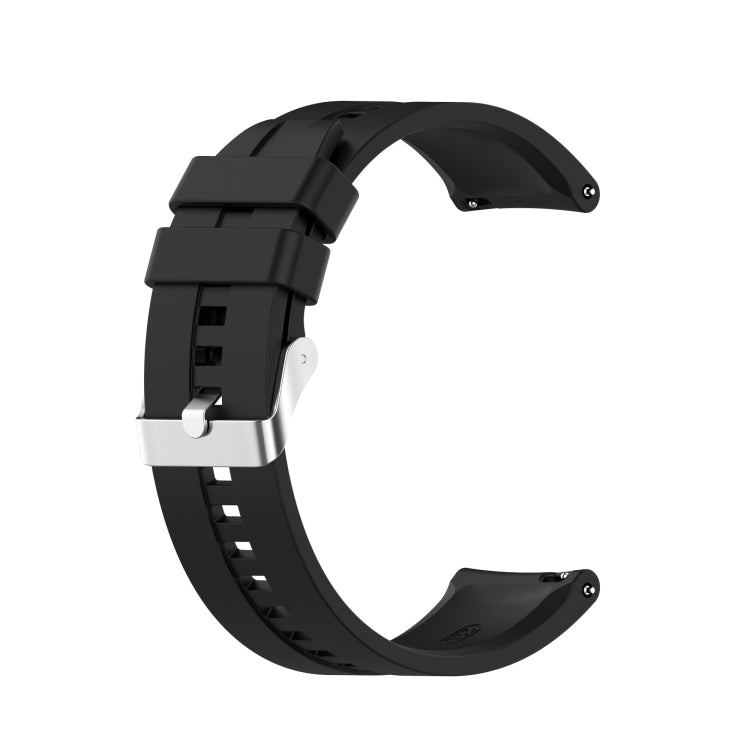 For Huawei Watch GT 2 46mm Silicone Replacement Wrist Strap Watchband, with Black Buckle, with Silver Buckle