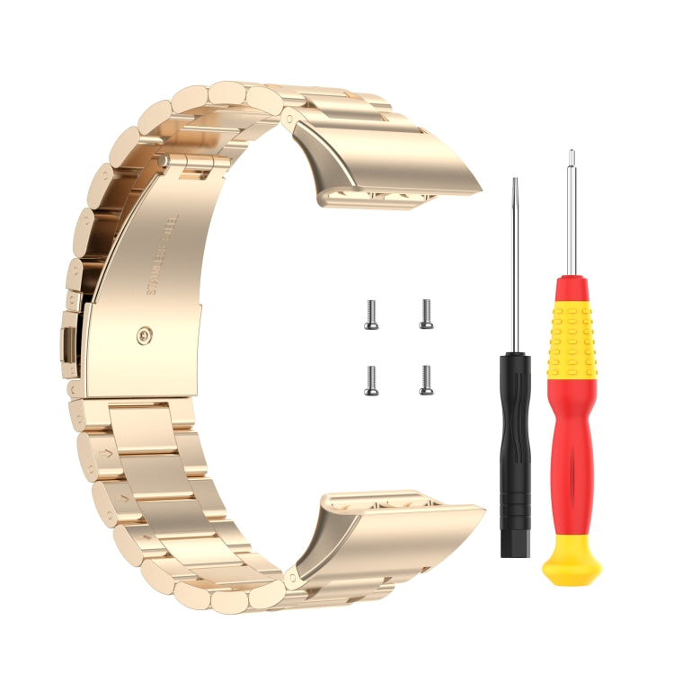 For Garmin Forerunner 35 / 30 Universal Three Beads Stainless Steel Replacement Wrist Strap Watchband, For Garmin Forerunner 35 / 30