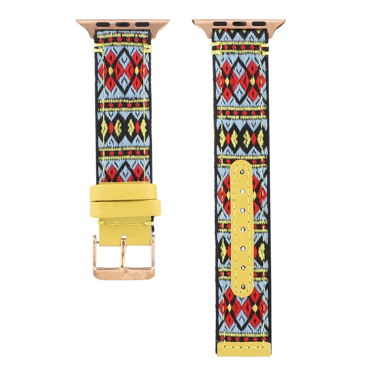 Ethnic Leather Watchband For Apple Watch Series 6 & SE & 5 & 4 40mm / 3 & 2 & 1 38mm, For Apple Watch Series 7 41mm / 6 & SE & 5 & 4 40mm / 3 & 2 & 1 38mm