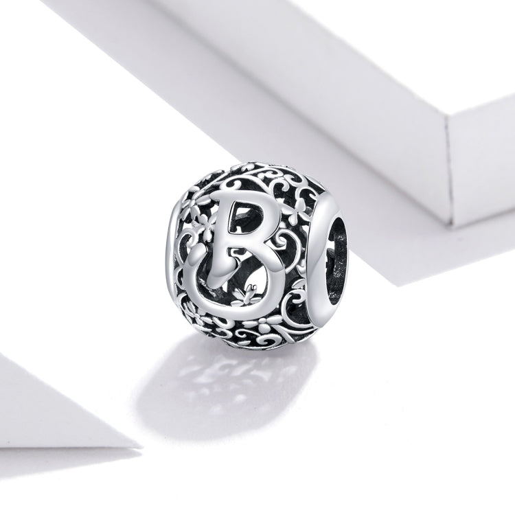 S925 Sterling Silver Mori Series Hollow Letters Beads DIY Bracelet Necklace Accessories
