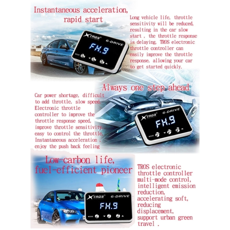 TROS TS-6Drive Potent Booster Electronic Throttle Controller, For Honda Acura MDX 2013-, For Honda Acura TLX 2014-, For Honda Acura RDX 2007-2012, For Honda Acura RDX 2013-, For Chrysler  200 2011-2014, For Chrysler 200 2015-, For Chrysler Aspen 2007-2...