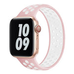 Elastic Silicone Watchband For Apple Watch Series 6 & SE & 5 & 4 44mm / 3 & 2 & 1 42mm, 150mm (Black White), 150mm (Light Pink White), 150mm (Blue White), 160mm (Light Pink White)