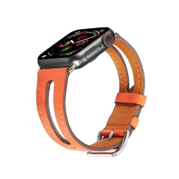 Top-grain Leather Watchband For Apple Watch Series 6 & SE & 5 & 4 44mm / 3 & 2 & 1 42mm