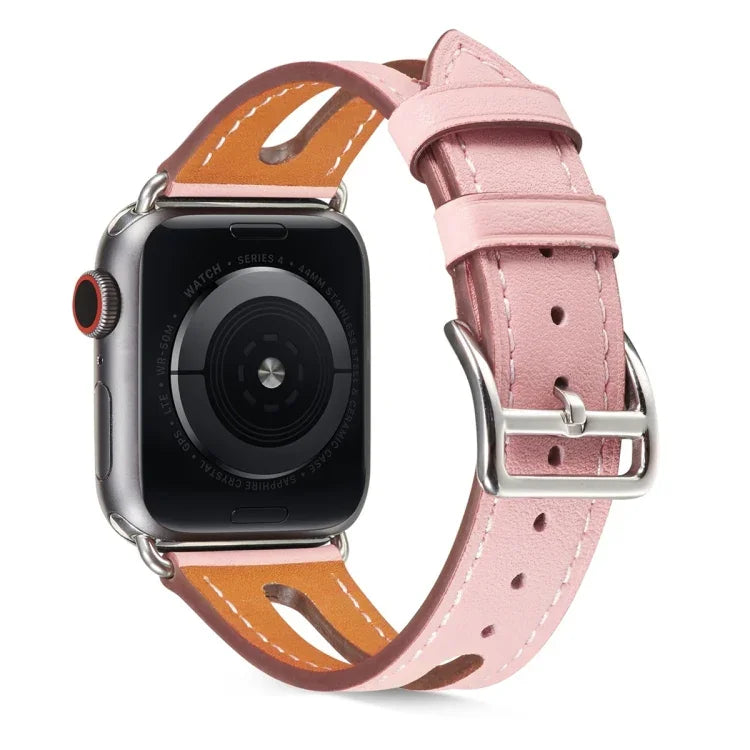 Top-grain Leather Watchband For Apple Watch Series 6 & SE & 5 & 4 44mm / 3 & 2 & 1 42mm