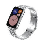 For Huawei Watch Fit Three-beads Metal Replacement Strap Watchband