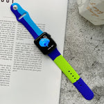 Silicone Color Matching Replacement Watchbands For Apple Watch Series 6 & SE & 5 & 4 40mm / 3 & 2 & 1 38mm, For Apple Watch 40mm/38mm(Black+Red+White), For Apple Watch 40mm/38mm(Red+White+Black), For Apple Watch 40mm/38mm(Light Blue+Dark Blue+Yellow)  ...