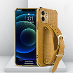 Electroplated TPU Crocodile Pattern Leather Case with Wrist Strap, For iPhone 12 mini, For iPhone 12, For iPhone 12 Pro, For iPhone 12 Pro Max