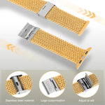 Braided + Stainless Steel Replacement Watchbands For Apple Watch Series 6 & SE & 5 & 4 44mm / 3 & 2 & 1 42mm, For Apple Watch Ultra 49mm / Series 8&7 45mm / SE 2&6&SE&5&4 44mm / 3&2&1 42mm, For Apple Watch Series 7 45mm / 6 & SE & 5 & 4 44mm           ...