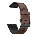 Silicone + Leather Quick Release Replacement Strap Watchband, For Garmin Fenix 6, For Garmin Fenix 6X