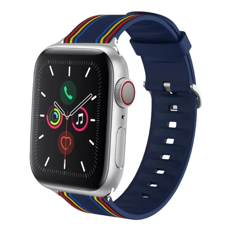 Silicone Replaceable Watch Strap, For Apple Watch Ultra 49mm / Series 8&7 45mm / SE 2&6&SE&5&4 44mm / 3&2&1 42mm, For Apple Watch Series 8&7 41mm / SE 2&6&SE&5&4 40mm / 3&2&1 38mm, For Apple Watch Series 7 45mm / 6 & SE & 5 & 4 44mm / 3 & 2 & 1 42mm   ...