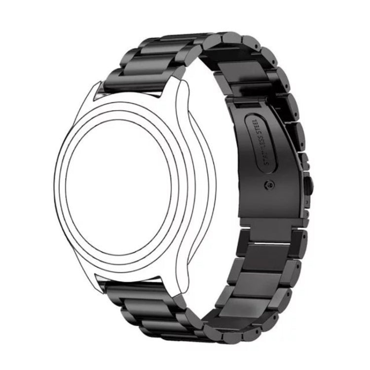 22mm Three Flat Buckle Stainless Steel Replacement Watchband for Huawei Watch GT2 Pro / Amazfit GTR 2
