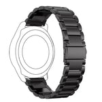 22mm Three Flat Buckle Stainless Steel Replacement Watchband for Huawei Watch GT2 Pro / Amazfit GTR 2
