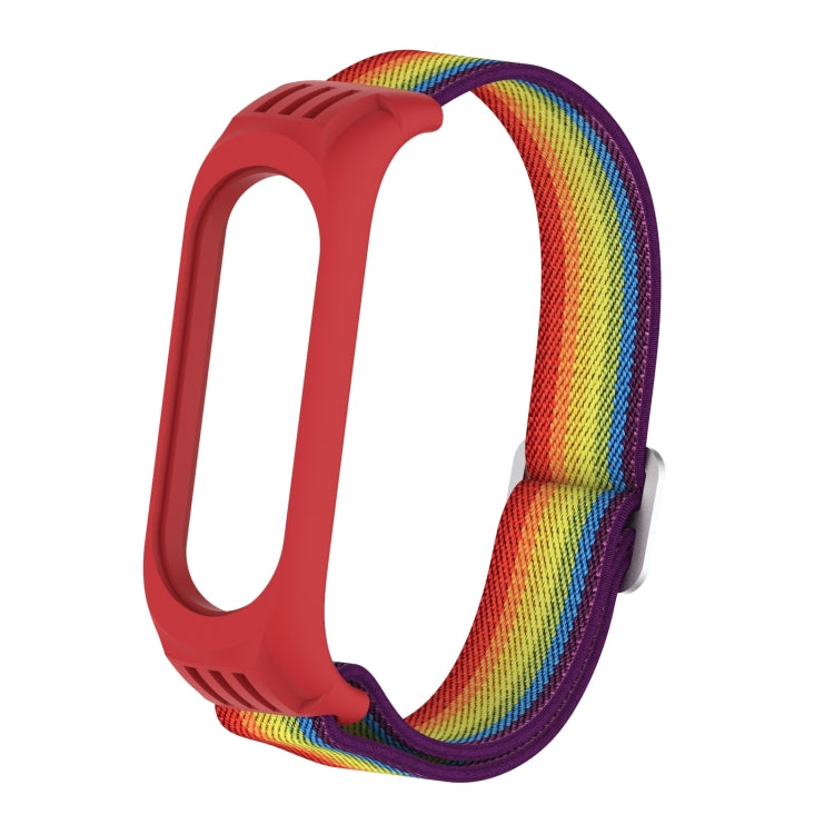 For Xiaomi Mi Band 3 / 4 / 5 Twill 8-shaped Buckle Elastic Replacement Strap Watchband