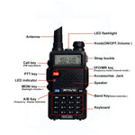 RETEVIS RT-5R 400-520MHz + 136-174MHz 128CHS USB Two-segment Handheld Walkie Talkie, USB