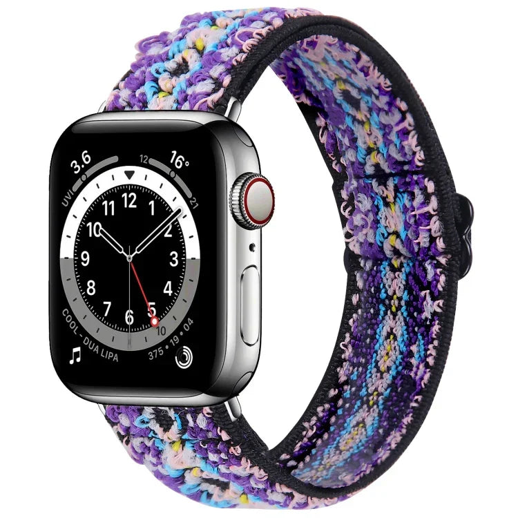 Elastic Watch Strap, For Apple Watch Series 7 45mm / 6 & SE & 5 & 4 44mm / 3 & 2 & 1 42mm, For Apple Watch Series 7 41mm / 6 & SE & 5 & 4 40mm / 3 & 2 & 1 38mm, For Apple Watch Apple Watch Series 7 45mm / 6 & SE & 5 & 4 44mm / 3 & 2 & 1 42mm           ...