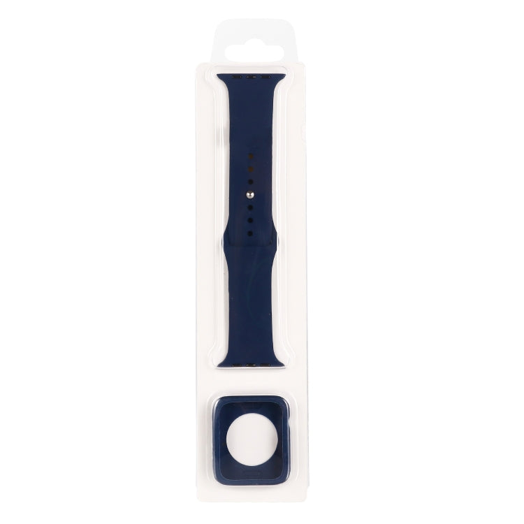 Silicone Replacement Strap Watchband + Watch Protective Case Set, For Apple Watch Series 9 / 8 / 7 41mm, For Apple Watch Series 9 / 8 / 7 45mm