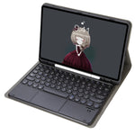 YA098B-A Detachable Lambskin Texture Round Keycap Bluetooth Keyboard Leather Case with Touch Control & Pen Slot & Stand, For iPad Air 5 / 4 10.9 inch 2020 / Pro 11 inch 2020 / 2018, For iPad 10.2 (2020) & (2019) / Air 3 10.5 inch / Pro 10.5 inch       ...