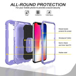 PC + Rubber 3-layers Shockproof Protective Case with Rotating Holder, For iPhone XS / X, For iPhone XR, For iPhone XS Max