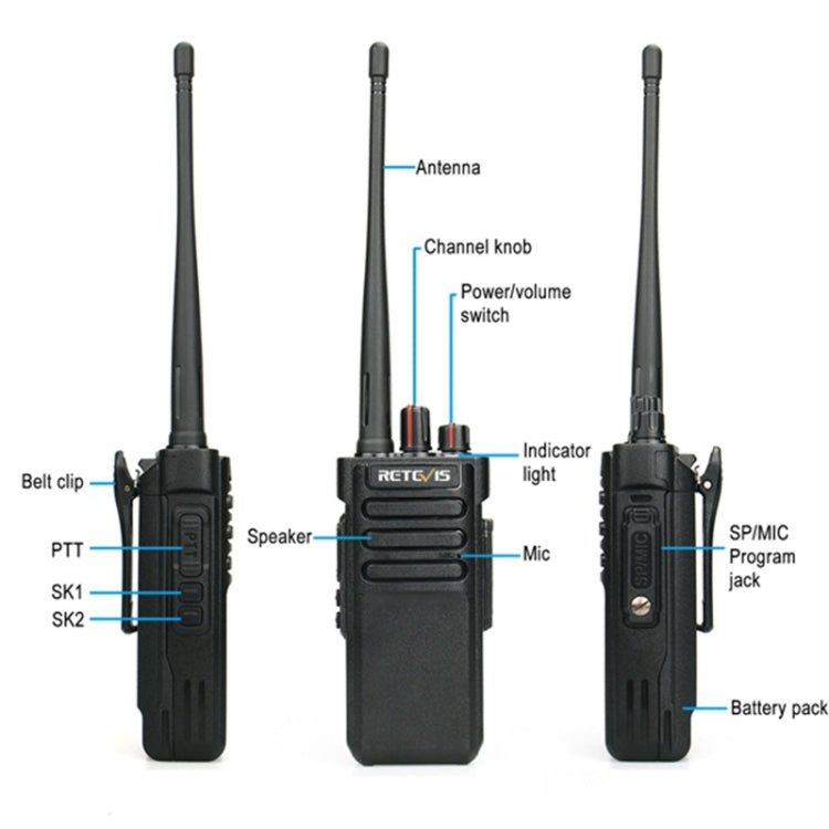 RETEVIS RT29 10W UHF 400-480MHz 16CHS Two Way Radio Handheld Walkie Talkie,, RT29,EU Plug, RT29,US Plug