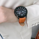 Sewing Litchi Texture Leather Replacement Strap Watchband, For Samsung Galaxy Watch Active2 44mm, For Samsung Galaxy Watch Active