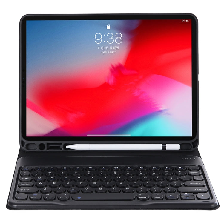 Y-C11B 2021 Detachable Candy Color Skin Texture Round Keycap Bluetooth Keyboard Leather Case with Pen Slot & Stand, For iPad Pro 11 2021 / Air4 / Air5 / Pro 11