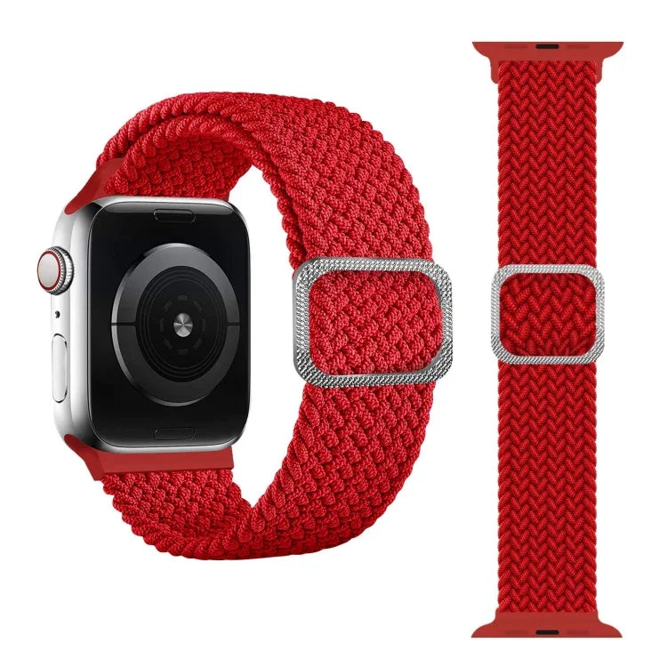 Buckle Braided Elastic Strap Watch Band For Apple Watch Series 9&8&7 41mm / SE 3&SE 2&6&SE&5&4 40mm / 3&2&1 38mm(Rainbow Color), For Apple Watch Series 7 45mm / 6 & SE & 5 & 4 44mm / 3 & 2 & 1 42mm