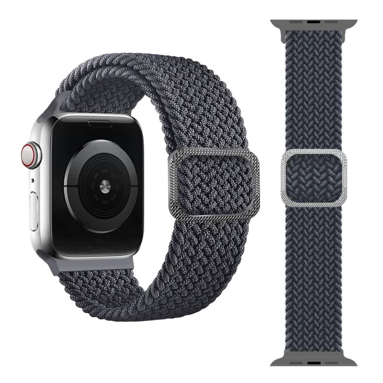 Buckle Braided Elastic Strap Watch Band For Apple Watch Series 9&8&7 41mm / SE 3&SE 2&6&SE&5&4 40mm / 3&2&1 38mm(Rainbow Color), For Apple Watch Series 7 45mm / 6 & SE & 5 & 4 44mm / 3 & 2 & 1 42mm