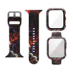 Silicone Printing Integrated Replacement Watch Case Watchband, For Apple Watch Series 6 / 5 / 4 / Watch SE 44mm, For Apple Watch Series 6 / 5 / 4 / Watch SE 40mm, For Apple Watch Series 3 & 2 & 1 42mm