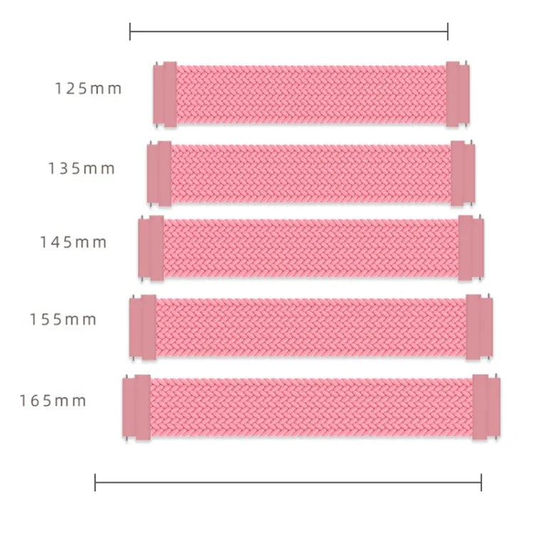 For Samsung Galaxy Watch 3 45mm Adjustable Nylon Braided Elasticity Replacement Strap Watchband, 165mm