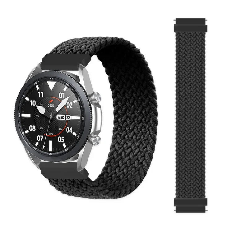 For Samsung Galaxy Watch Active / Active2 40mm / Active2 44mm Adjustable Nylon Braided Elasticity Replacement Strap Watchband, 165mm