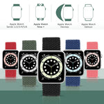 Metal Head Braided Nylon Solid Color Replacement Strap Watchband For Apple Watch Series 6 & SE & 5 & 4 44mm / 3 & 2 & 1 42mm, L 165mm
