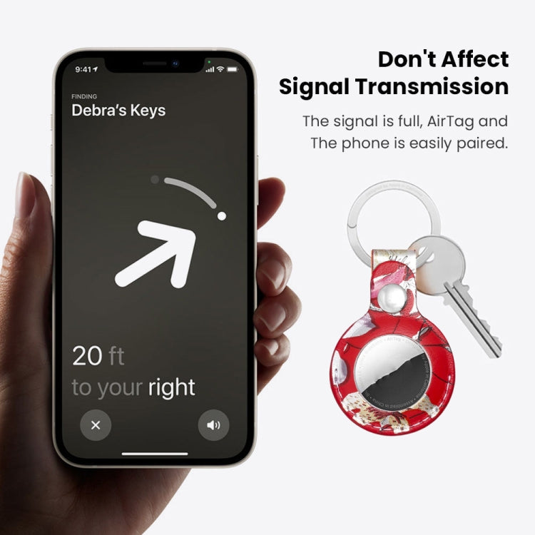 Leather Material Protective Cover For AirTag 2nd Gen / AirTag 1st Gen, Quick Install