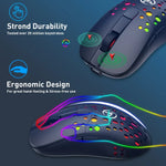 HXSJ T100 10000 DPI RGB Macro Definition Wired Wireless Dual-mode Mouse
