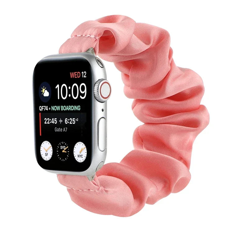 Scarf Hair Tie Replacement Watchbands For Apple Watch Series, 7 45mm / 6 & SE & 5 & 4 44mm / 3 & 2 & 1 42mm, 7 41mm / 6 & SE & 5 & 4 40mm / 3 & 2 & 1 38mm