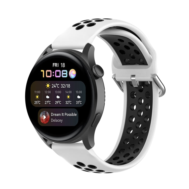For Huawei Watch 3 / 3 Pro 22mm Sport Two-color Silicone Replacement Strap Watchband