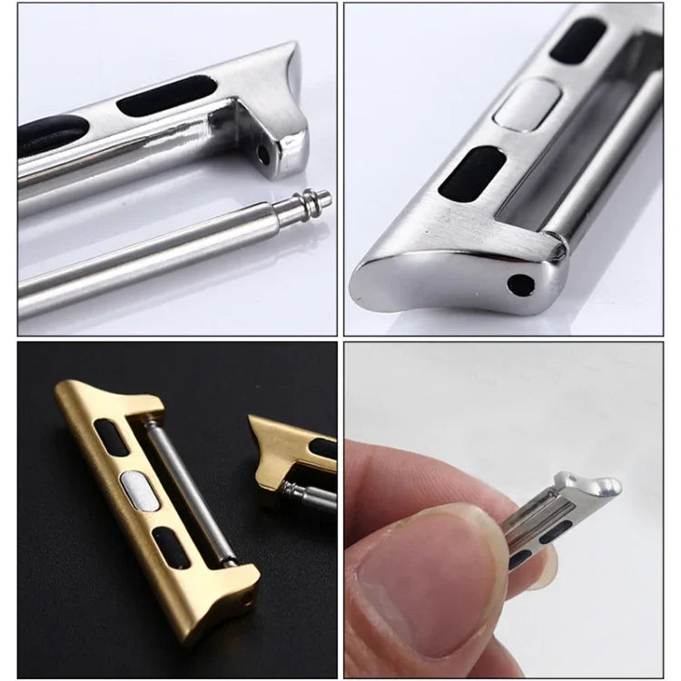 2 PCS Watchbands Stainless Steel Acoustic Ear Connector, Width: 22mm For Apple Watch Series 6 & SE & 5 & 4 40mm / 3 & 2 & 1 38mm, Width: 22mm For Apple Watch 40mm / 38mm