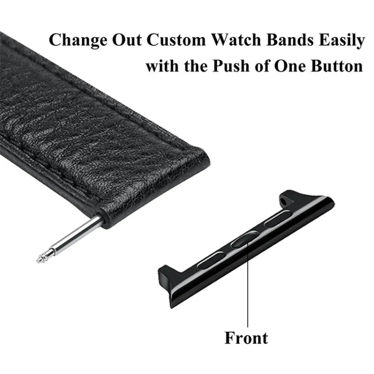 2 PCS Watchbands Stainless Steel Acoustic Ear Connector, Width: 22mm For Apple Watch Series 6 & SE & 5 & 4 44mm / 3 & 2 & 1 42mm, Width: 22mm For Apple Watch 44mm / 42mm