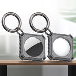 Four Square Carbon Fiber Case with Keychain Ring For AirTag 2nd Gen / AirTag 1st Gen