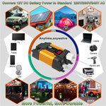 Little Wasp 12V to 220V 6000W Car Power Inverter with LED Display & Dual USB, 12V to 220V 6000W