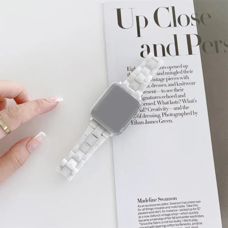 Rhombic Grid Ceramics Replacement Strap Watchband, For Apple Watch Series 7  41mm / & 6 & SE & 5 & 4 40mm, For Apple Watch Series  7  45mm / & 6 & SE & 5 & 4 44mm