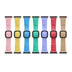 Modern Style Silicone Replacement Strap Watchband For Apple Watch Series 6 & SE & 5 & 4 44mm / 3 & 2 & 1 42mm, Black Buckle, Rose Gold Buckle, Silver Buckle