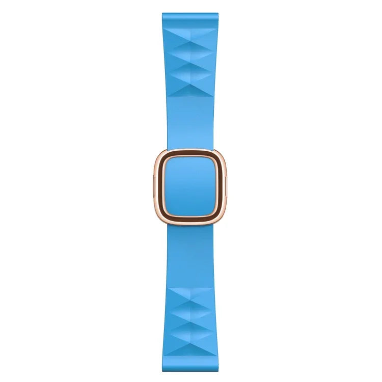 Modern Style Silicone Replacement Strap Watchband For Apple Watch Series 6 & SE & 5 & 4 44mm / 3 & 2 & 1 42mm, Black Buckle, Rose Gold Buckle, Silver Buckle