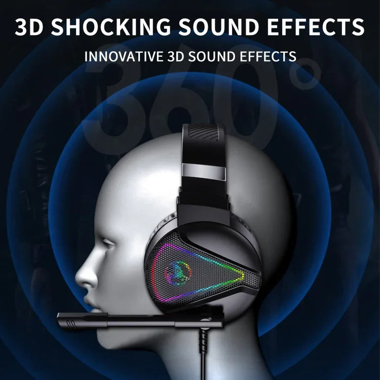 HXSJ F16 3.5mm + USB Port RGB Light Stereo Gaming Headset with Microphone
