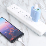 13-222 QC3.0 USB + 2.1A Dual USB Ports Macarons Travel Charger,, EU Plug, US Plug