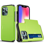 Shockproof Armor Protective Case with Slide Card Slot, For iPhone 13 mini, For iPhone 13, For iPhone 13 Pro, For iPhone 13 Pro Max