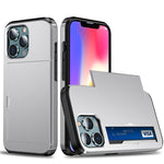 Shockproof Armor Protective Case with Slide Card Slot, For iPhone 13 mini, For iPhone 13, For iPhone 13 Pro, For iPhone 13 Pro Max
