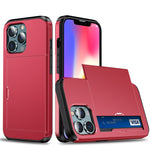 Shockproof Armor Protective Case with Slide Card Slot, For iPhone 13 mini, For iPhone 13, For iPhone 13 Pro, For iPhone 13 Pro Max