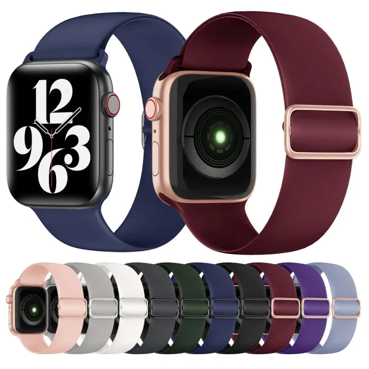 Elasticity Silicone Replacement Strap Watchband For Apple Watch Series, 7 45mm / 6 & SE & 5 & 4 44mm / 3 & 2 & 1 42mm