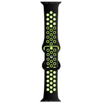 Butterfly Buckle Dual-tone Liquid Silicone Replacement Watchband For Apple Watch Series, 7 41mm / 6 & SE & 5 & 4 40mm / 3 & 2 & 1 38mm, 7 45mm / 6 & SE & 5 & 4 44mm / 3 & 2 & 1 42mm