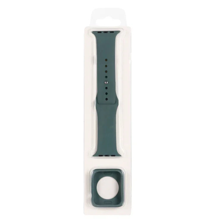 Silicone Replacement Strap Watchband + Watch Protective Case Set, For Apple Watch Series 3 & 2 & 1 38mm, For Apple Watch Series 3 & 2 & 1 42mm